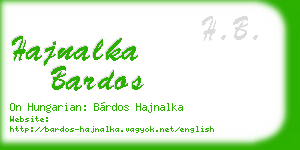 hajnalka bardos business card